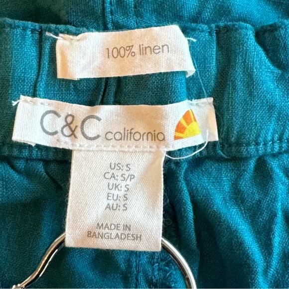 C&C California NWT Linen Blue Pull On Shorts Size S - Picture 3 of 6